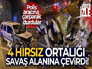 Avcılar E-5'te polisin dur ihtarına uymayan 4 hırsız, ortalığı savaş alanına çevirdi