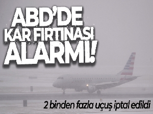 ABD'de 2 binden fazla uçuş kar fırtınası nedeniyle iptal edildi