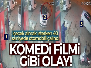 İçecek almak isterken 40 saniyede otomobili çalındı