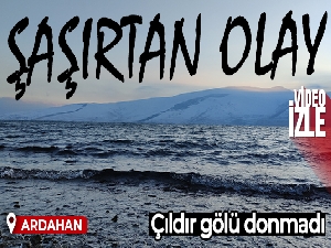 Çıldır gölünde şaşırtan durum: Göl donmadı