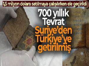 Giresun'da ele geçirilen 700 yıllık Tevrat Suriye'den Türkiye'ye getirilmiş