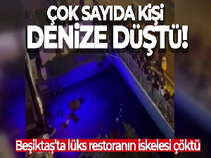 Beşiktaş'ta restoranın balkonu çöktü, denize düşenleri itfaiye kurtardı