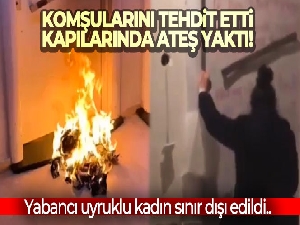 Komşularının duvarlarına tehdit sözleri yazan kadın sınır dışı edildi