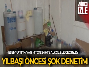 Esenyurt'ta bir depoda yarım ton sahte alkol ele geçirildi