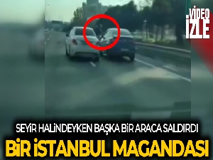 Basın Ekspres'te ilginç olay: Trafik magandası seyir halindeyken başka bir araca saldırdı