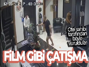 Manisa'da bir otelde film gibi çatışma