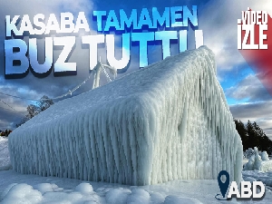 ABD'de göl kenarındaki kasaba tamamen buz tuttu