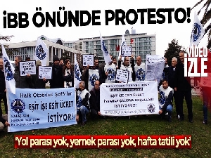 Özel halk otobüsü şoförlerinden İBB önünde protesto