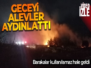 İzmir'de alevler geceyi aydınlattı