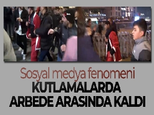 Sosyal medya fenomeni yeni yıla arbede arasında kalarak girdi