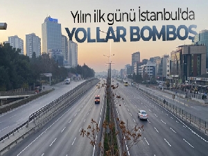 Yılın ilk günü İstanbul'da yollar bomboş