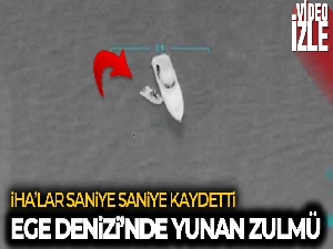 Yunanistan unsurlarının göçmenleri Türk kara sularına itmesi İHA ile tespit edildi