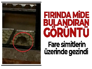 Simit fırınında gezinen fare kameraya yansıdı