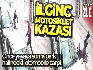 Bursa'da ilginç motosiklet kazası kamerada