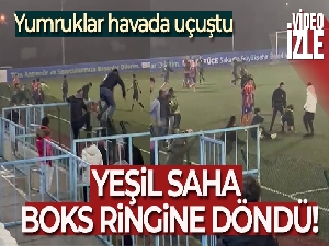 Yeşil saha boks ringine, ortalık savaş alanına döndü
