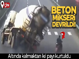 Beton mikserinin altında kalmaktan kıl payı kurtuldu