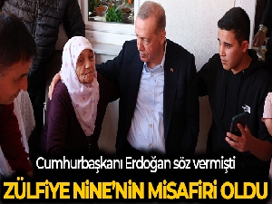 Cumhurbaşkanı Erdoğan, selzede Zülfiye ninenin evine misafir oldu