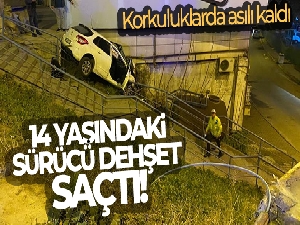 Ataşehir'de 14 yaşındaki sürücü demir korkuluklara çarptı: 2 yaralı