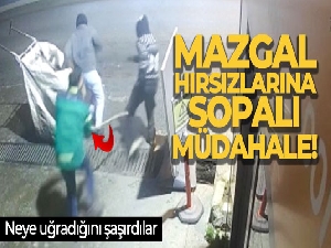 İstanbul'da mazgal hırsızlarına sopalı müdahale kamerada