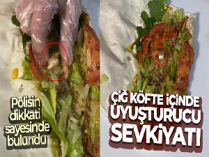 Çiğ köfte dürüm içinde uyuşturucu yakalandı