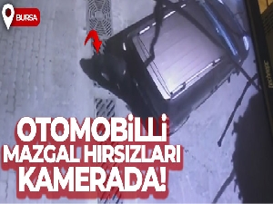 Otomobilli mazgal hırsızları kamerada