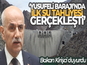 Bakan Kirişci: 'Mühendislerimizin şaheseri Yusufeli Barajı'nda ilk su tahliyesi gerçekleşti'