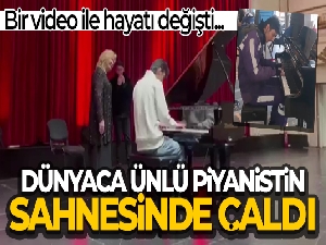 Kurye piyanist, dünyaca ünlü piyanistin sahnesinde çaldı