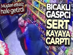 Bıçaklı gaspçı sert kayaya çarptı