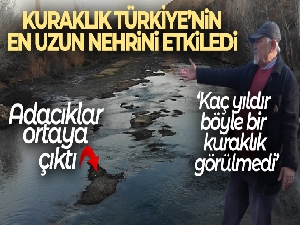 Kuraklık, Türkiye'nin en uzun nehrini etkiledi: Su seviyesi azalan Kızılırmak'ta adacıklar ortaya çıktı