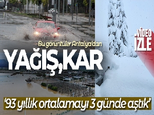Antalya'ya 3 günde 272 kilogram yağış düştü