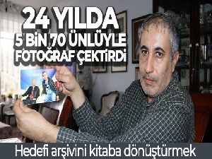 24 yılda 5 bin 70 ünlüyle fotoğraf çektirdi, hedefi arşivini kitaba dönüştürmek
