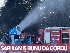 Sarıkamış'ta pistlere suni karlama yapılıyor