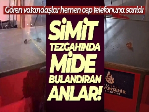 Günlük simit ve poğaça satışı yapılan arabada mide bulandıran görüntü