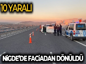 Niğde'de ticari araç devrildi: 10 yaralı