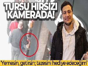 Turşu hırsızı kamerada