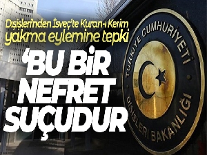 Dışişleri'nden İsveç'te Kuran-ı Kerim yakma eylemine tepki