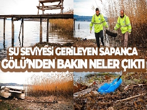Su seviyesi gerileyen Sapanca Gölü'nden bakın neler çıktı