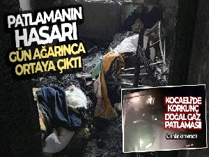 Patlamanın meydana geldiği binadaki hasar, gün ağarınca ortaya çıktı