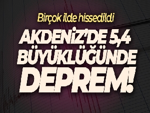 AFAD: Akdeniz'de 5,4 büyüklüğünde deprem meydana geldi