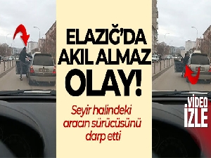 Seyir halindeki aracın sürücüsünü darp etti