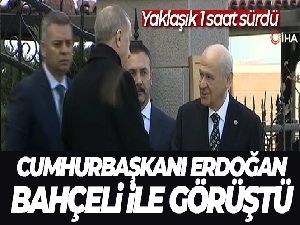 Cumhurbaşkanı Erdoğan, MHP Genel Başkanı Bahçeli'yi evinde ziyaret etti