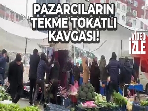 Pazarcıların tekme tokatlı kavgası