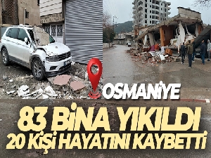 Osmaniye'de 83 bina yıkıldı, 20 kişi hayatını kaybetti