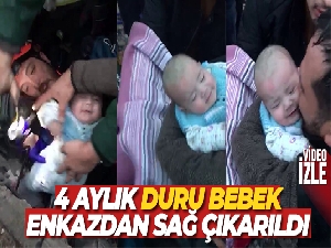 Gaziantep'te 4 aylık Duru bebek enkazdan sağ çıkarıldı