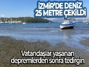 Seferihisar'da deniz 25 metre çekildi