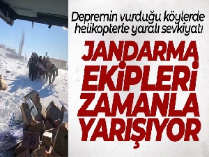Depremin vurduğu köylerde helikopterle yaralı sevkiyatı