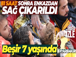 Diyarbakır'da 7 yaşındaki Beşir, 81 saat sonra enkazdan sağ çıkarıldı