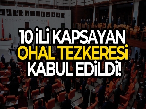 10 ili kapsayan OHAL Tezkeresi kabul edildi