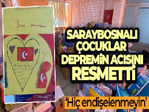 Saraybosnalı çocuklar depremin acısını resmetti