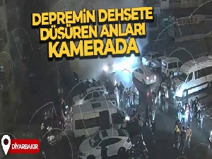 Depremin dehşete düşüren anları güvenlik kamerasında